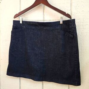 CROFT & BARROW The Effortless Stretch Skort Woven Indigo Denim 18P Regular